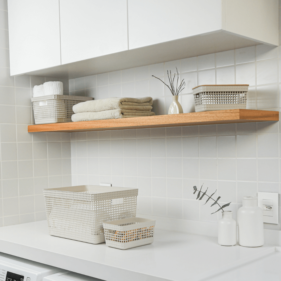 Conjunto 3 Cestos Organizadores Grid Bege com Tampa de Bambu