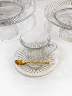 Conjunto 6 Colheres Com Suporte De Zamac Dourada 14cm