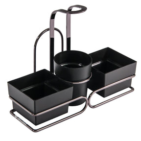 Conjunto para Chá Café Porta Sachês Mexedor Ônix 3 em 1