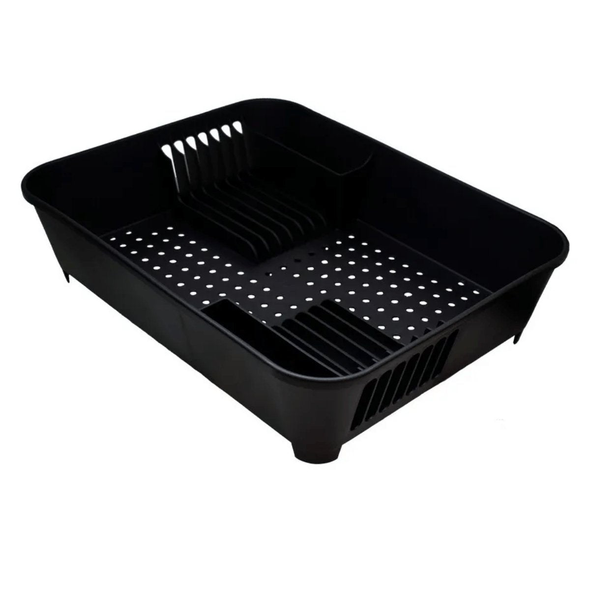Conjunto para Pia de Cozinha Preto Escorredor Lixeira Dispenser Porta Talher 4 Peças