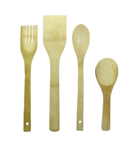 Conjunto Utensilios de Cozinha com Suporte em Bambu 5 Peças