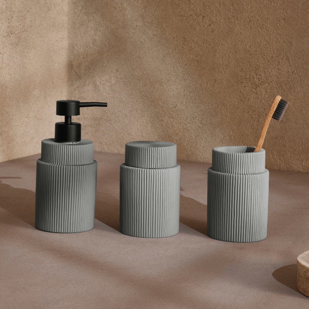 Pote Decorativo em Cimento Cinza 11,5cm