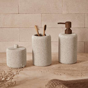 Dispenser Porta Sabonete Liquido em Poliresina Areia 19,5cm