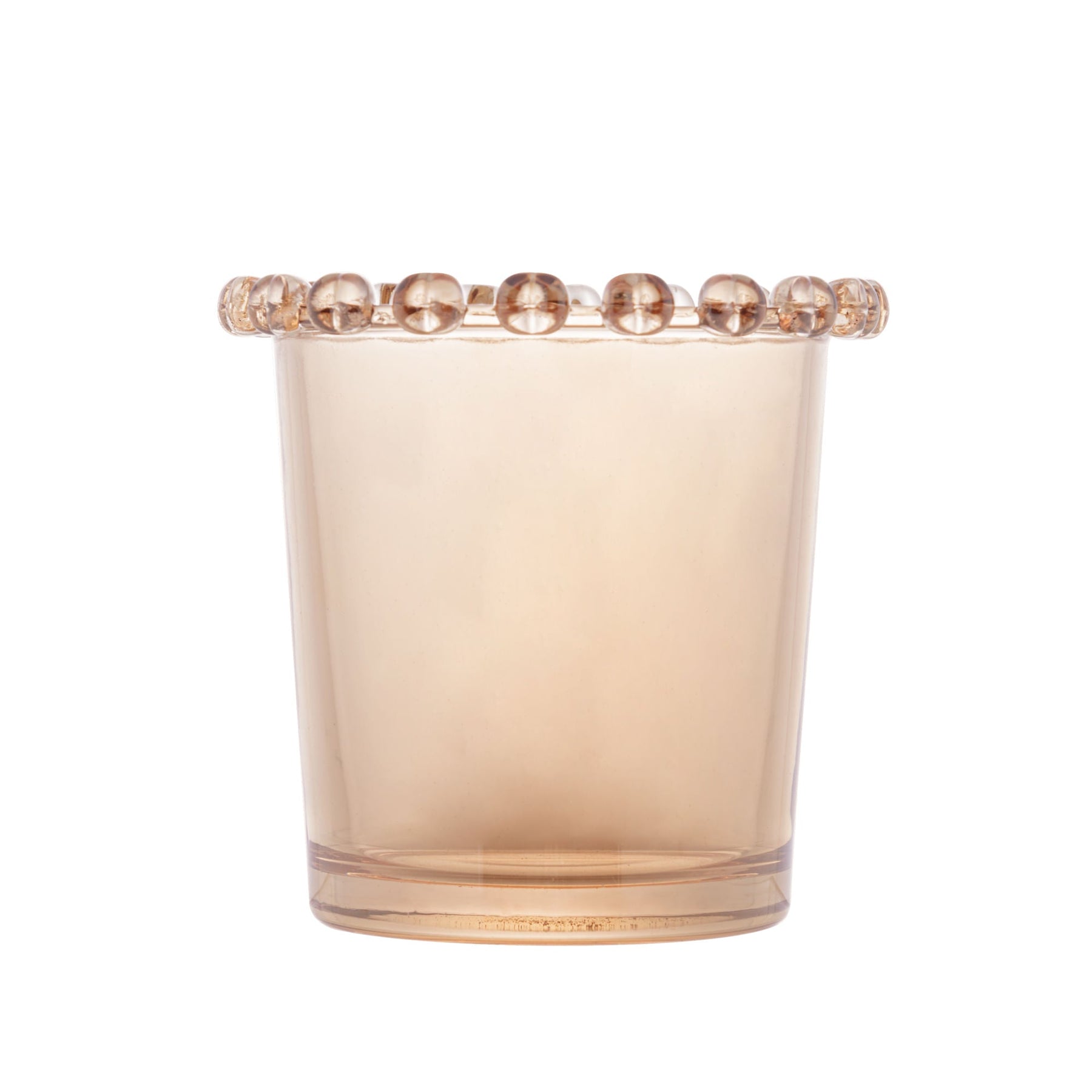 Copo Porta Talheres de Cristal de Chumbo com Detalhes em Formato de Coração Âmbar Metalizado 8,5 cm