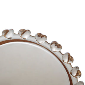 Copo Porta Talheres de Cristal de Chumbo com Detalhes em Formato de Coração Âmbar Metalizado 8,5 cm