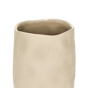 Copo Vaso Decorativo em Cerâmica Bege 12cm