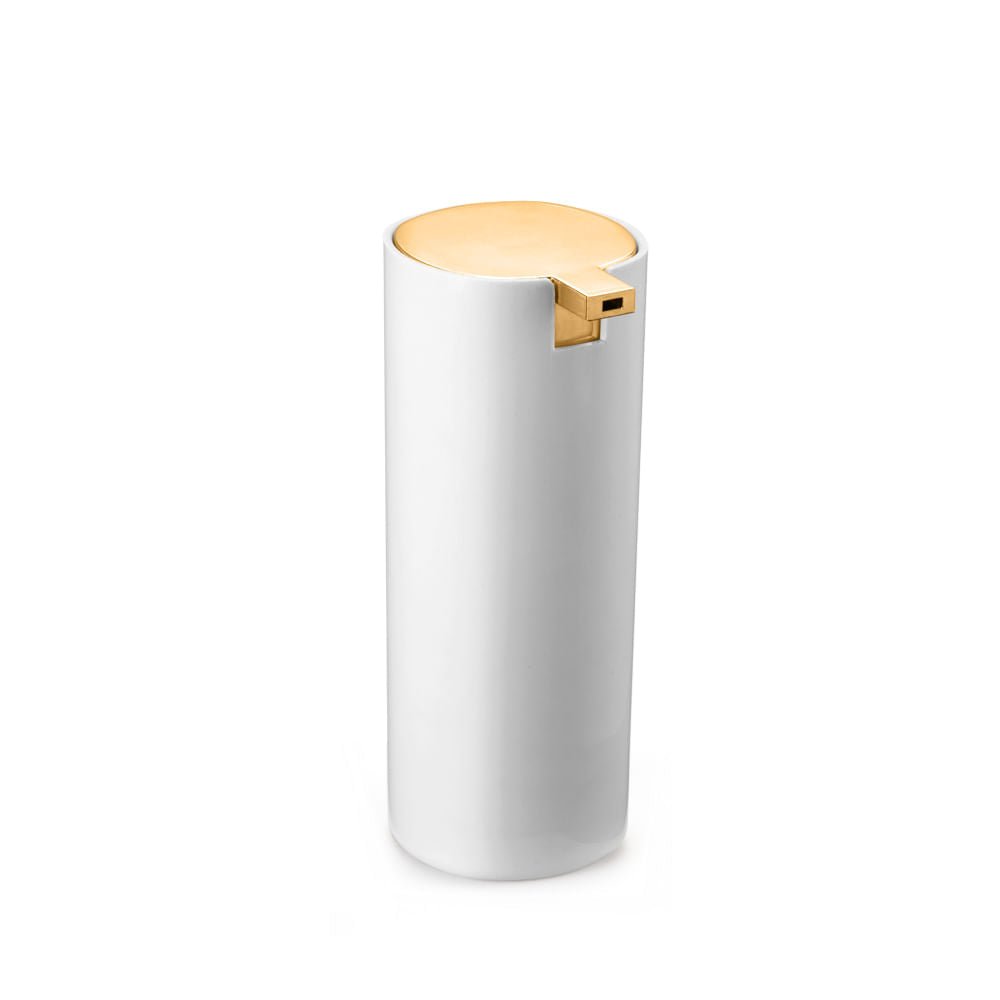 Dispenser para Detergente Linha Conceito Branco e Dourado