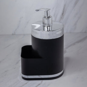 Dispenser Porta Detergente Organizador De Pia Preto e Cromado