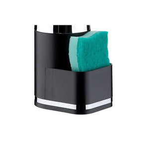 Dispenser Porta Detergente Organizador De Pia Preto e Cromado