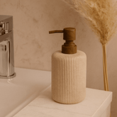 Dispenser Porta Sabonete Liquido em Poliresina Areia 19,5cm