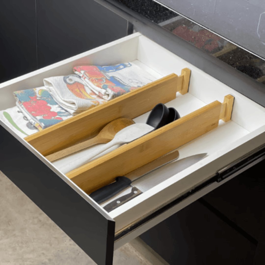 Divisória de Gavetas Ajustável Keep de Bambu 56cm