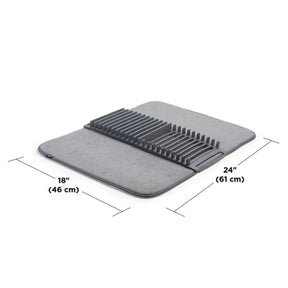 Escorredor de Louças com Tapete Udry Cinza