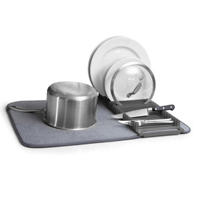 Escorredor de Louças com Tapete Udry Cinza