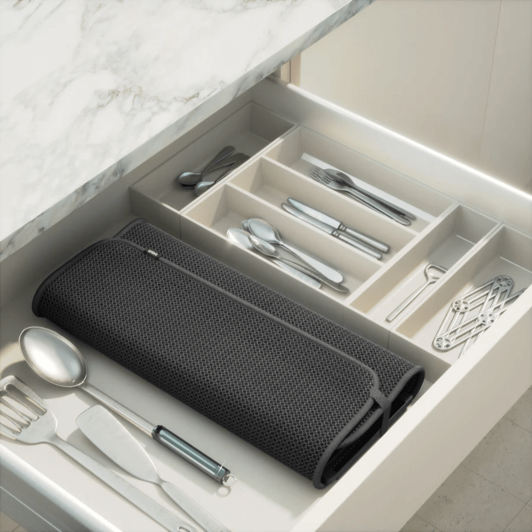 Escorredor de Louças com Tapete Udry Cinza