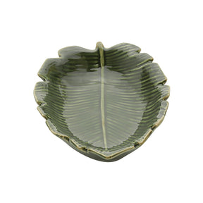Folha Decorativa De Cerâmica Banana Leaf Verde 16 cm