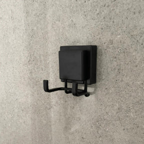 Gancho Duplo de Parede Ventosa Preto Fosco Suporta 3KG