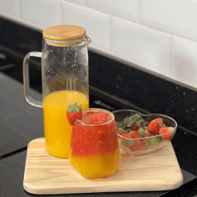 Jarra de Vidro com Tampa de Bambu Doppio 1,2L