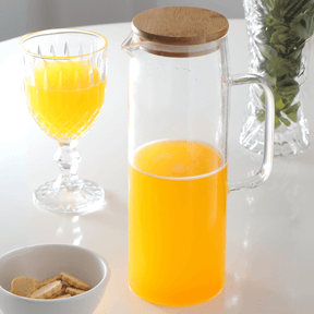 Jarra de Vidro com Tampa de Bambu Doppio 1,2L