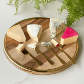 Jogo 4 Facas para Queijo Aço Inox Positano Dourado