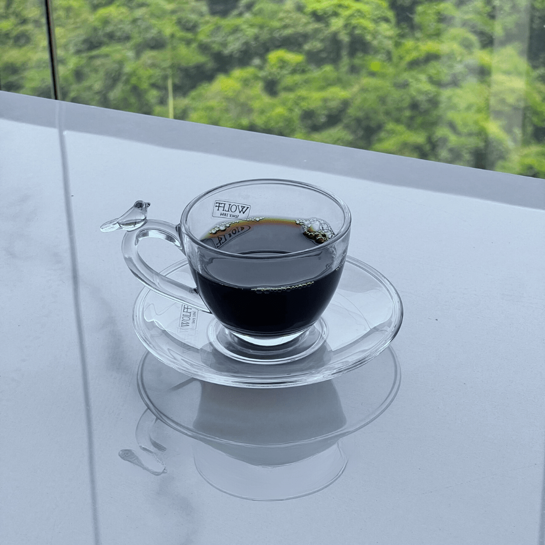 Jogo 4 Xícaras de Café Bird com Pires Cristal 80ml