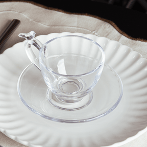 Jogo 4 Xícaras de Chá Bird com Pires Cristal 180ml