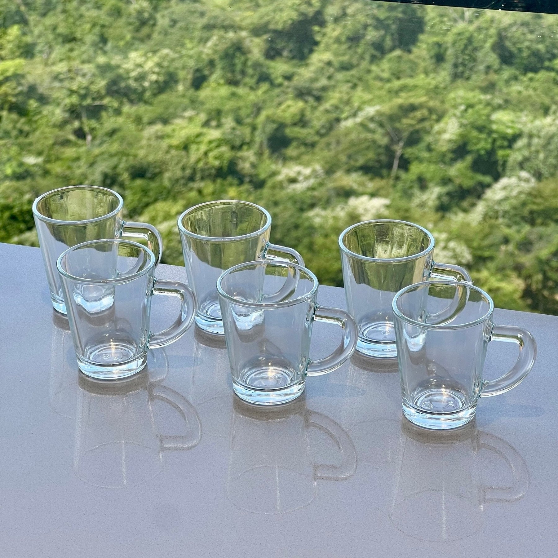 Jogo 6 Canecas de Café Lisa de Vidro 70ml