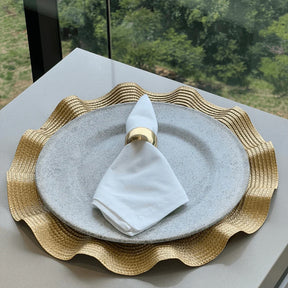 Kit 6 Jogos Americanos Babado Dourado 38cm