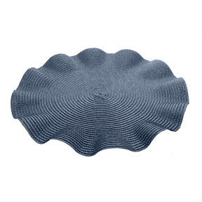 Jogo Americano Redondo Babado Azul Marinho 38cm