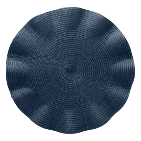 Jogo Americano Redondo Babado Azul Marinho 38cm