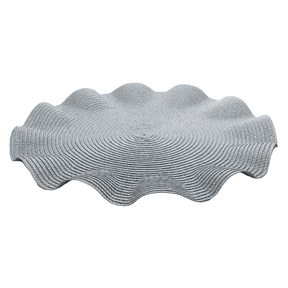 Jogo Americano Redondo Babado Prateado 38cm