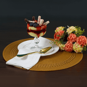 Jogo Americano Redondo em Poliester Mostarda 38cm