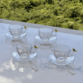 Jogo de 4 Xícaras de Café com Pires Golden Bird 80ml