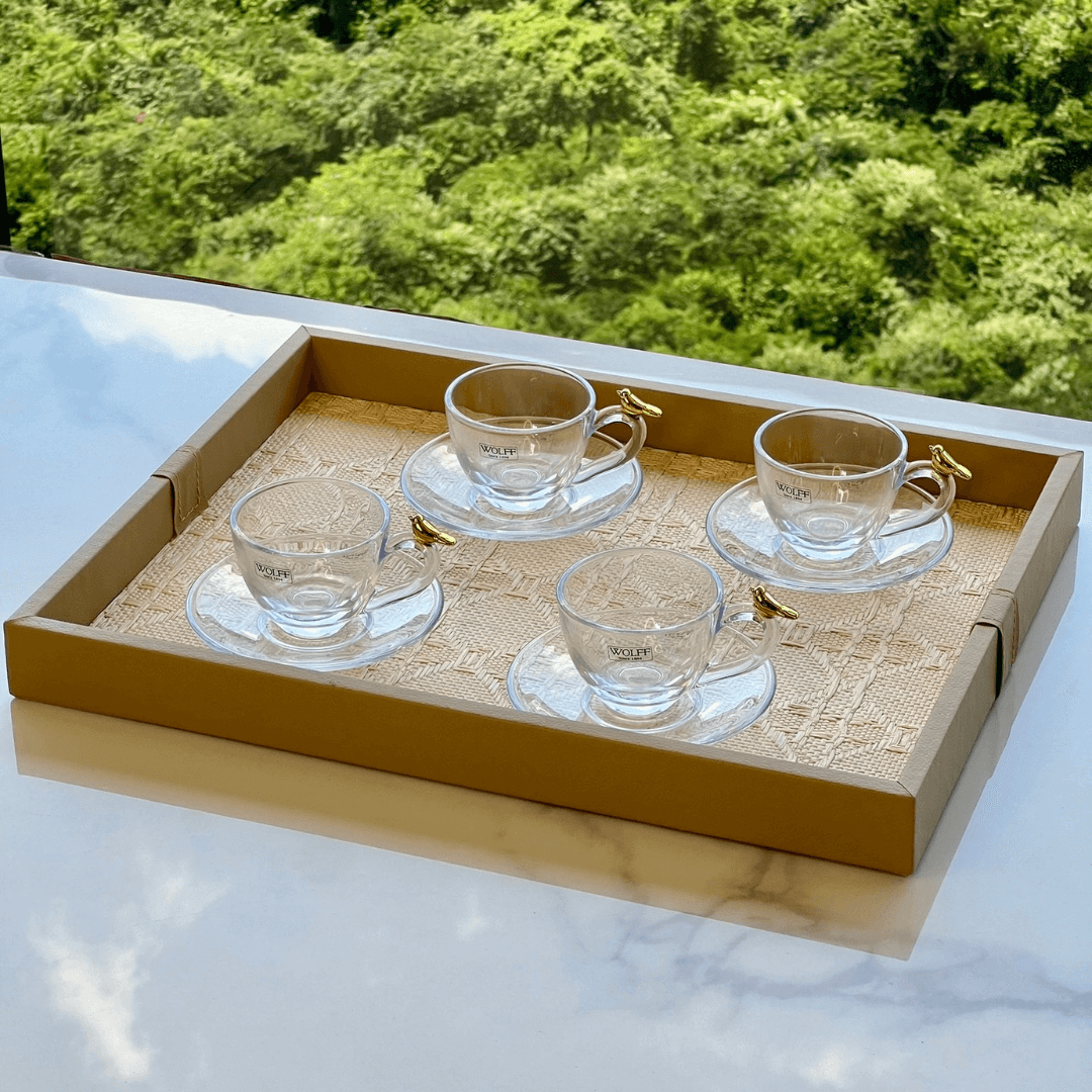 Jogo de 4 Xícaras de Café com Pires Golden Bird 80ml