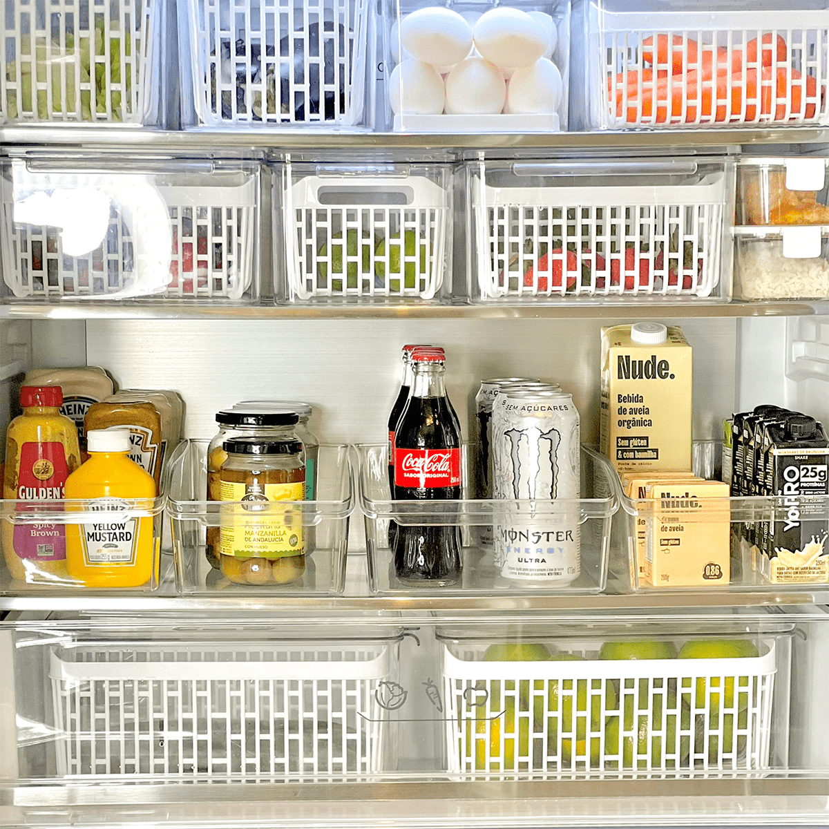 Cesto Organizador de Geladeira Empilhável Dry 6 Litros