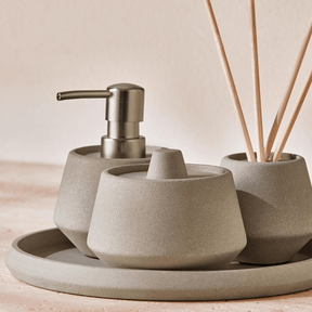 Jogo para Banheiro em Cimento Cinza 4 Peças