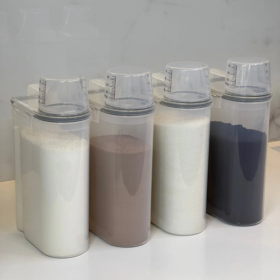 Kit 8 Potes Herméticos com Copo Medidor 2,5 Litros