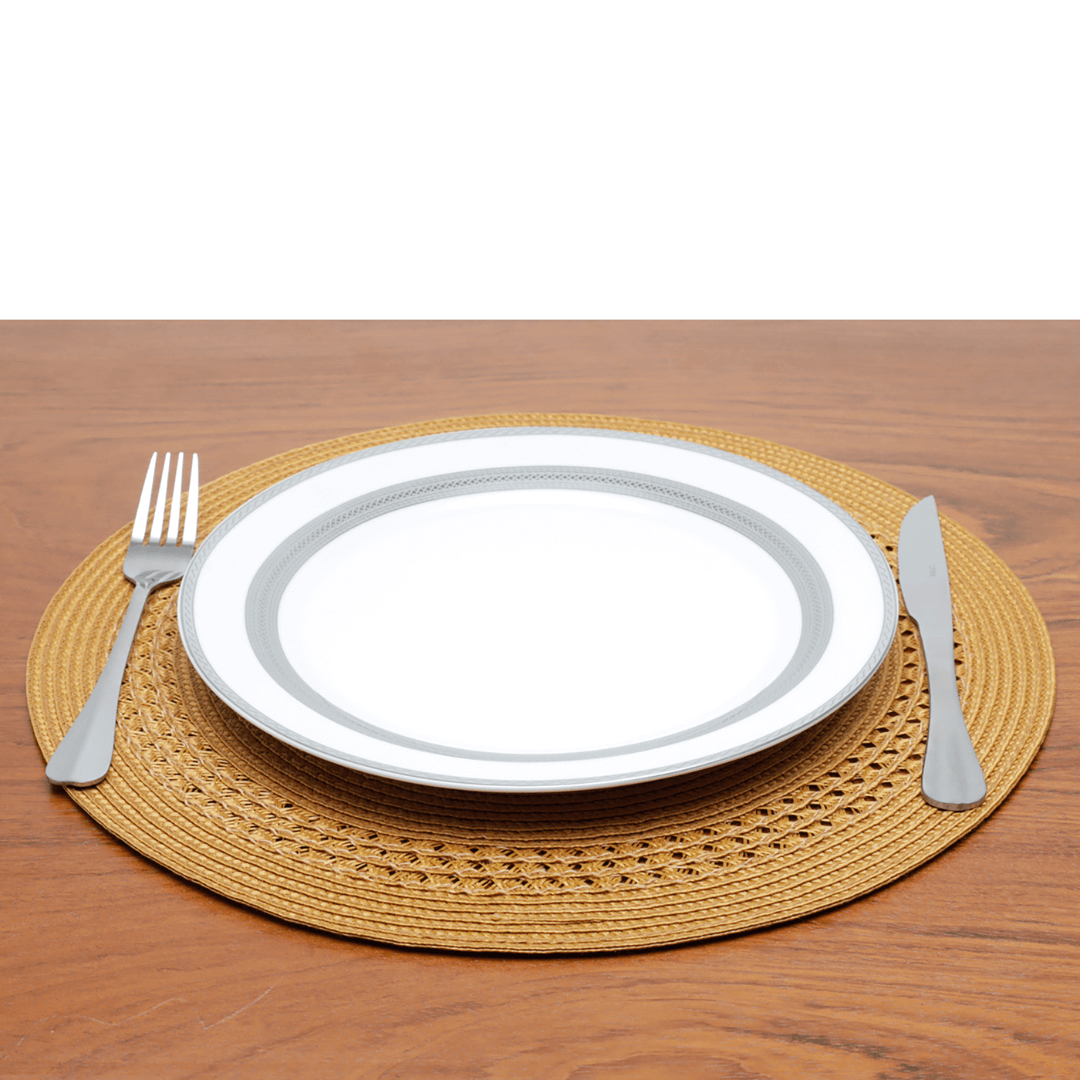 Jogo Americano Redondo em Poliester Mostarda 38cm