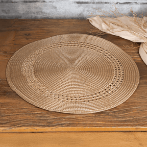 Jogo Americano Redondo em Poliester Mostarda 38cm