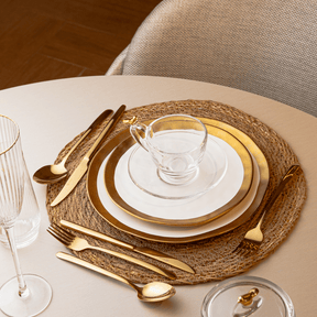 Jogo 6 Colheres para Café Viena Dourado 11cm