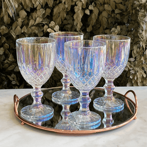 Kit 6 Taças de Vidro para Água Greek Rainbow Furta-Cor 320ml