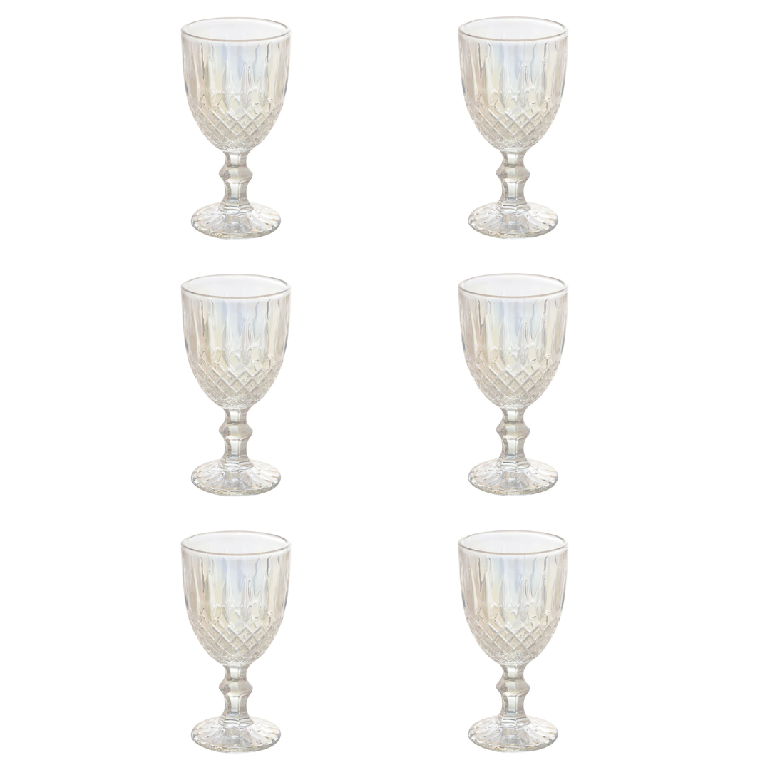 Kit 6 Taças de Vidro para Água Greek Rainbow Furta-Cor 320ml