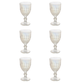 Kit 6 Taças de Vidro para Água Greek Rainbow Furta-Cor 320ml