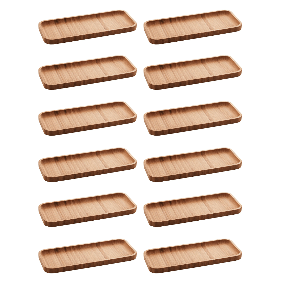 Kit 12 Bandejas de Bambu Hire 28cm