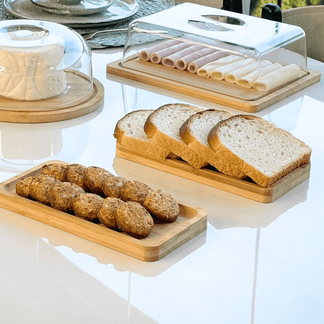 Kit 12 Bandejas Petisqueiras Hire em Bambu 20cm x 10cm