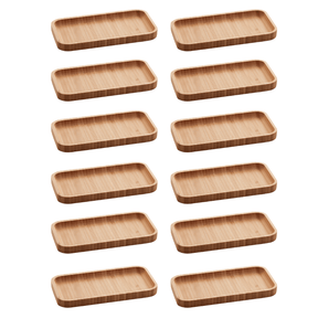 Kit 12 Bandejas Petisqueiras Hire em Bambu 20cm x 10cm