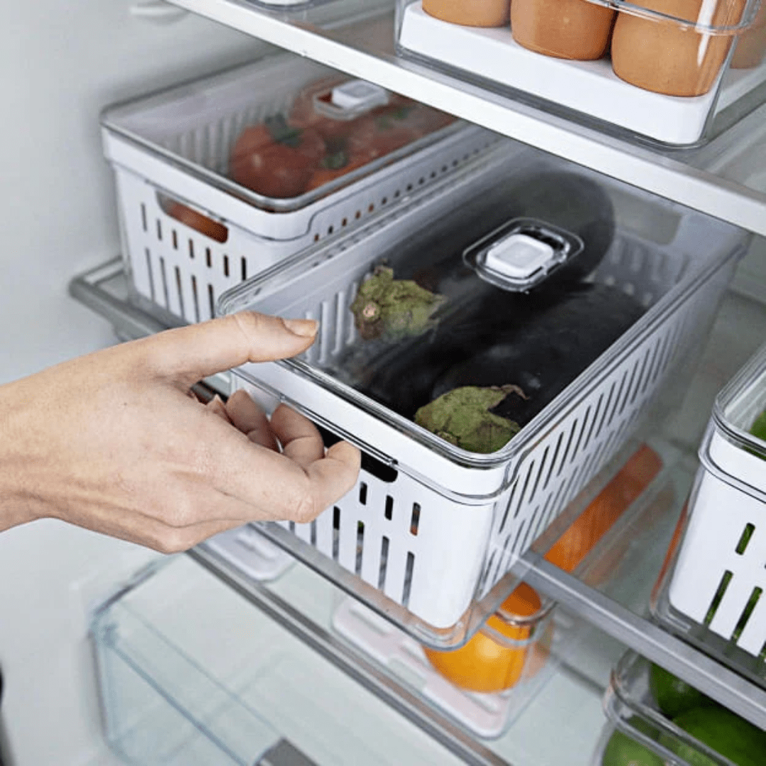 Kit 2 Organizadores Clear Fresh com Cesto 5 Litros