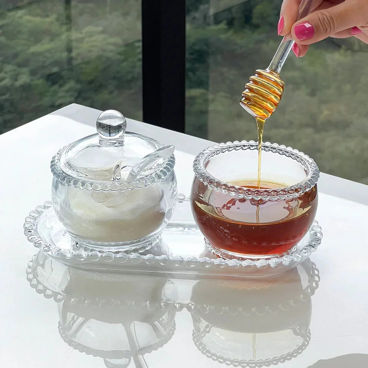 Kit 3 Peças Meleira, Açucareiro e Travessa Pearl