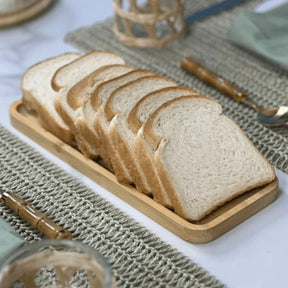 Kit 3 Petisqueiras Bandeja Retangular de Bambu 28cm