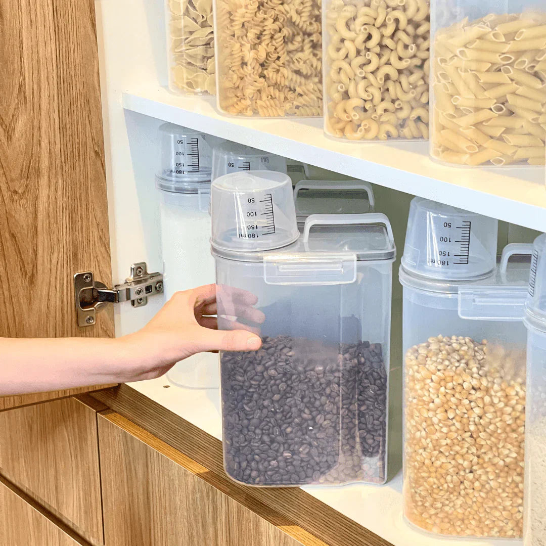 Kit 5 Potes Herméticos com Copo Medidor 2,5 Litros