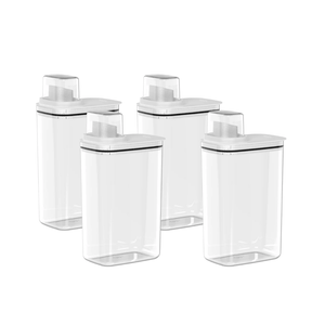 Kit 4 Potes Herméticos Flow Branco 2,3 Litros